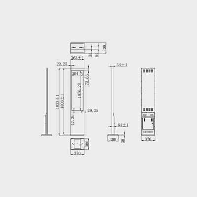 43.9 بوصة نوع الشريط TFT العرض آلة الإعلان الشاشة الرأسية داخلية وخارجية التطبيق