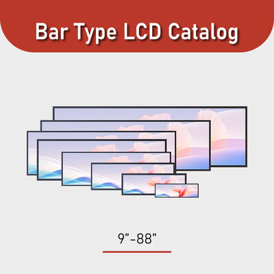 شاشة LCD ذات الشريط عالية الوضوح في 9-88 بوصة حجم اللوحة و 500-2500 Typ. Brightness
